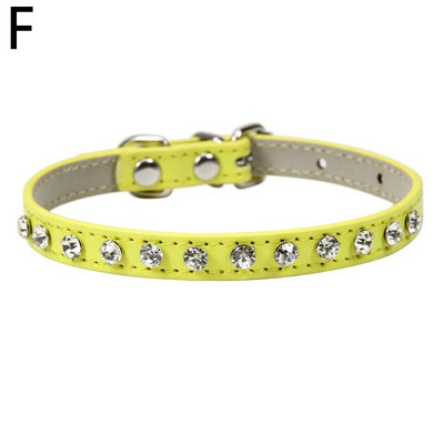 Gražus odinis katės antkaklis, reguliuojamas mažas šunų diržas šuniuko kalnų krištolo ornamento priedai naminių gyvūnėlių karoliai