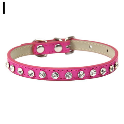 Gražus odinis katės antkaklis, reguliuojamas mažas šunų diržas šuniuko kalnų krištolo ornamento priedai naminių gyvūnėlių karoliai