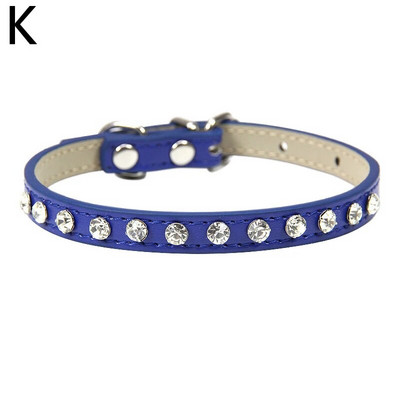 Gražus odinis katės antkaklis, reguliuojamas mažas šunų diržas šuniuko kalnų krištolo ornamento priedai naminių gyvūnėlių karoliai