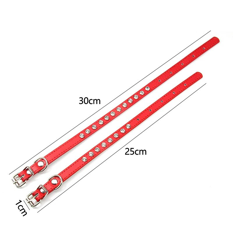 Gražus odinis katės antkaklis, reguliuojamas mažas šunų diržas šuniuko kalnų krištolo ornamento priedai naminių gyvūnėlių karoliai