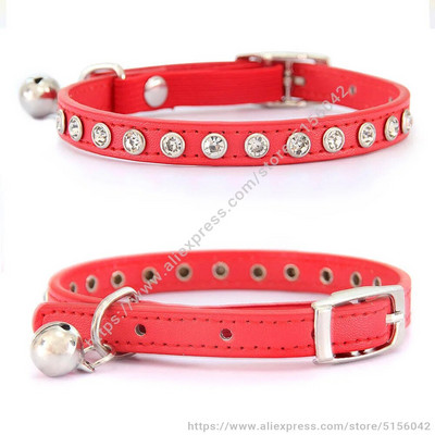 Blizgantis Kalnų krištolinis naminių gyvūnėlių antkaklis, saugus reguliuojamas kačių šunų antkaklis su varpeliu šuniuko kačiuko dekoravimo priedai Oda flokuojanti S