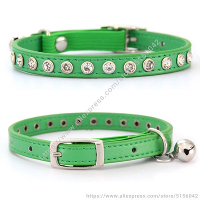 Blizgantis Kalnų krištolinis naminių gyvūnėlių antkaklis, saugus reguliuojamas kačių šunų antkaklis su varpeliu šuniuko kačiuko dekoravimo priedai Oda flokuojanti S