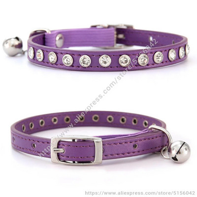 Blizgantis Kalnų krištolinis naminių gyvūnėlių antkaklis, saugus reguliuojamas kačių šunų antkaklis su varpeliu šuniuko kačiuko dekoravimo priedai Oda flokuojanti S