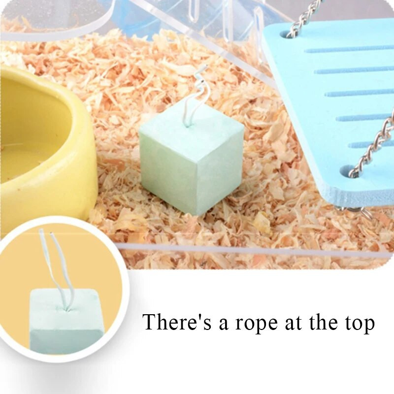 Žiurkėno dantų šlifavimo akmuo mineralinis kalcis triušis žiurkės voverės žaislai kubeliai pakabinti maži augintiniai mineralai krūminiai akmenys kramtomi žaislai