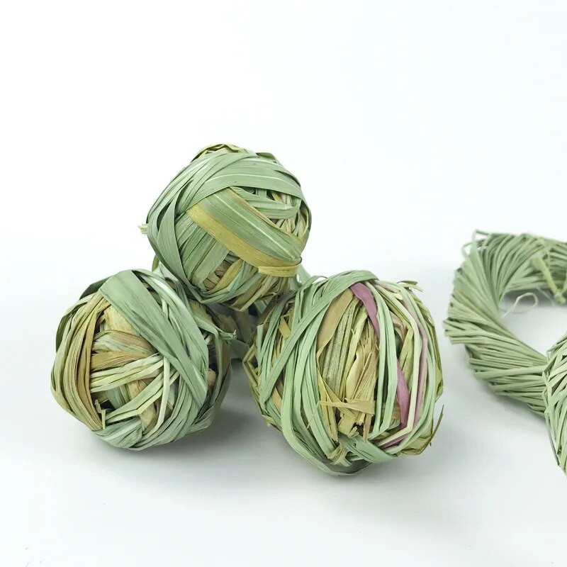 1 vnt žolės rutulys žolės žiedas naminių gyvūnų dantų šlifavimo žaislai žiurkėno triušio kramtomieji žaislai dantų valymo krūminiai smulkių gyvūnų priedai