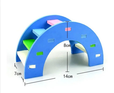 naminių žiurkėno žaislai mediniai vaivorykštės tilto sūpynės žaislai, maži gyvūnai, laipiojimo žaislas, pasidaryk pats, žiurkėno narvelio priedai
