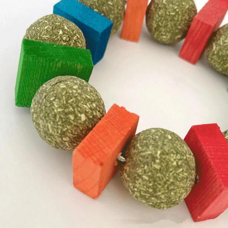 Natūralus rankų darbo žiurkėno žaislas, atsparus kramtymui, patvarus naminių gyvūnėlių žaislas, dantų priežiūros žole kvepiantis triušio jūrų kiaulytės šinšilos žaislas naminiams gyvūnėliams