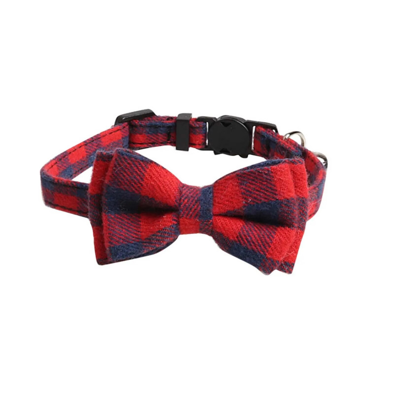 Antkaklis katei su mielu peteliškės kaklaraiščiu ir varpeliu katėms Reguliuojamas apsauginis languotas antkaklis naminių gyvūnėlių reikmenų antkaklio ornamentas