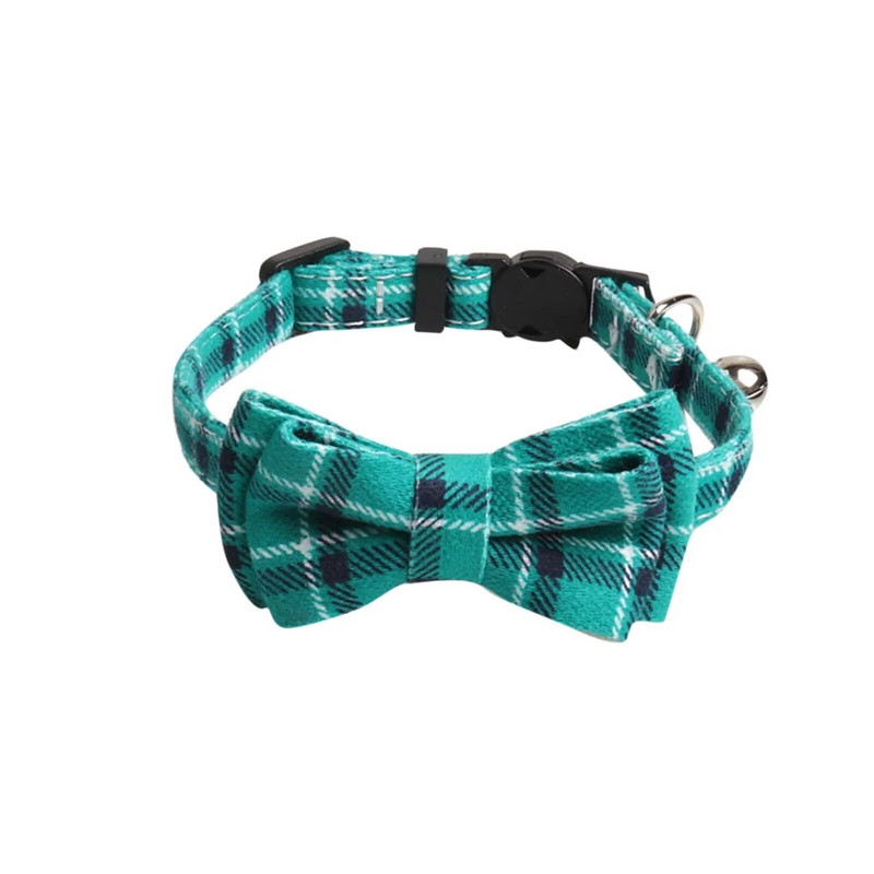 Antkaklis katei su mielu peteliškės kaklaraiščiu ir varpeliu katėms Reguliuojamas apsauginis languotas antkaklis naminių gyvūnėlių reikmenų antkaklio ornamentas