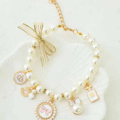 Декорация на нашийник за домашен любимец Сладък нашийник за домашен любимец Ragdoll Котка Коте Висяща нашийник Куче Котка Котка Перлена огърлица