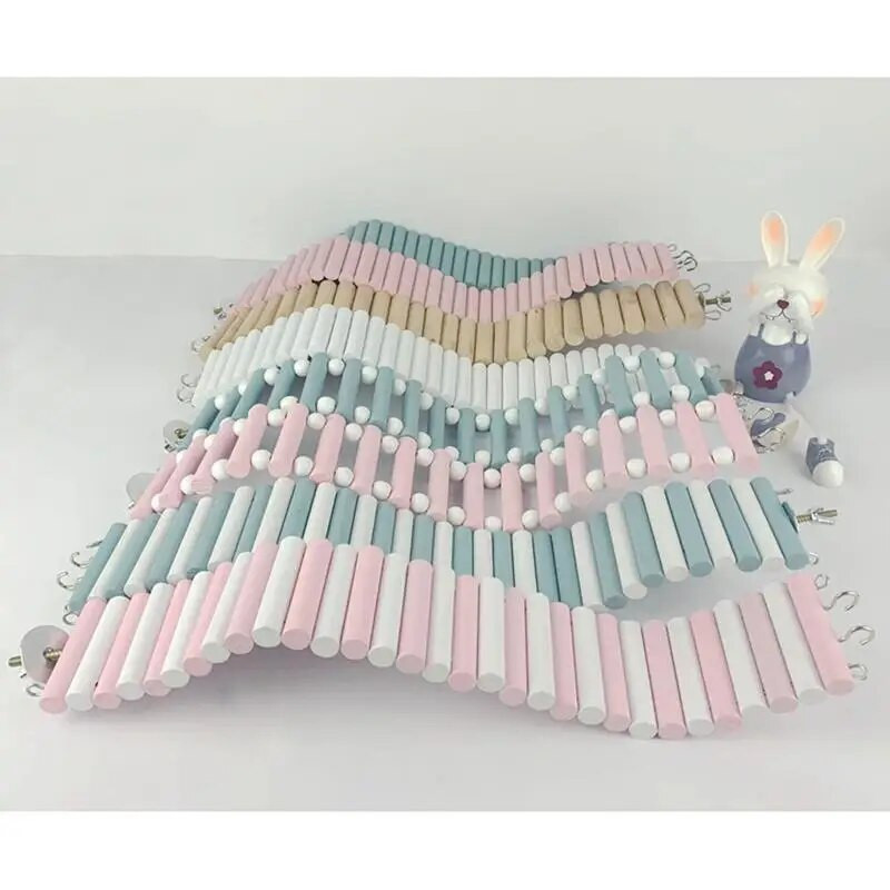 Огъващ се мост Играчка за хамстер Дървена стълба за хамстер Висящ мост за хамстер juguetes Таралеж Мишка Плъх Морско свинче