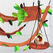 Висящ Хамак за хамстер Топло плюшено легло от памучен плъх Клетка за малки животни Гризачи Клетка за морско свинче Двупластово гнездо Стоки за домашни любимци