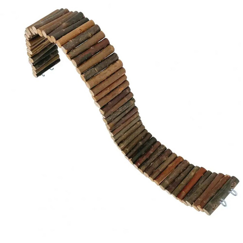 Фина изработка Creative Relieve Boredom Rat Bridge Toy Дървена стълба Естествено скривалище Хамстер Ограда за открито