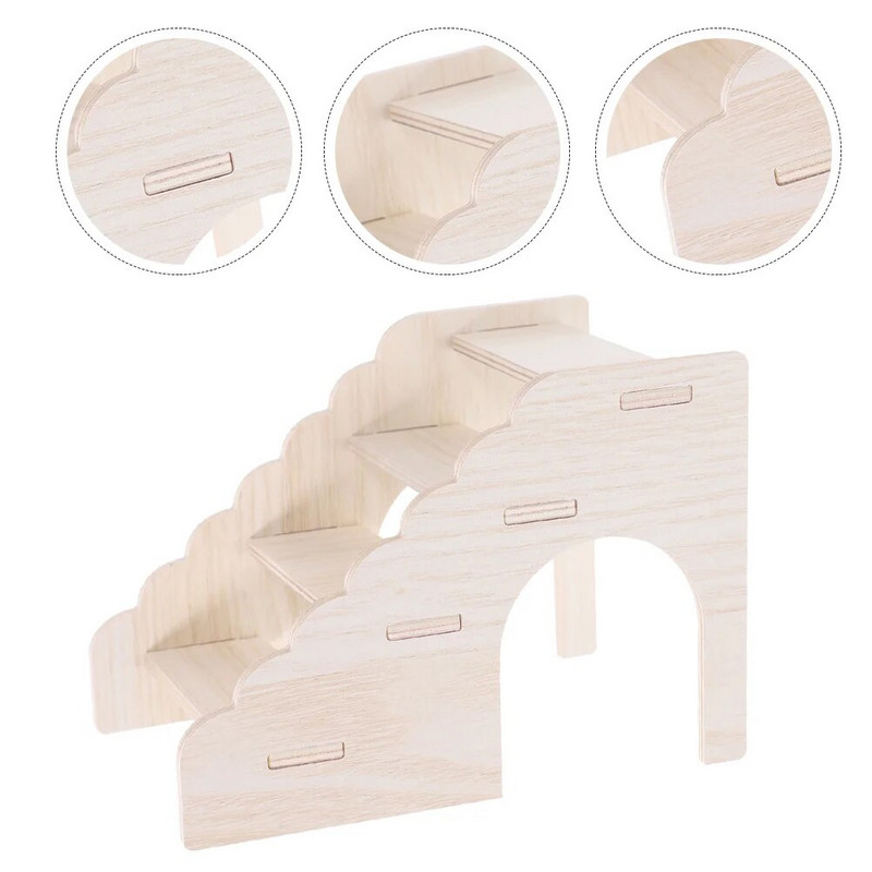 Хамстер Стълба за катерене Клетка за домашни любимци Играчка за обучение на малки домашни любимци Плъхове Платформа Стълби Доставки за дърво Мебели