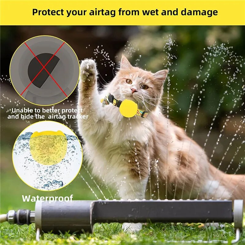 Airtag Special Gps Pet with Address Pendant Bell Collar Анти-загубен домашен любимец Колие с държач Котешки аксесоари Регулируем нашийник за домашни любимци