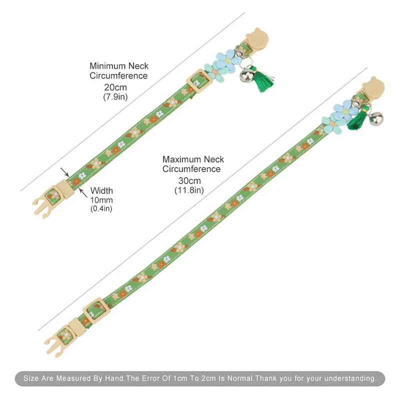 Нашийник за котки за домашни любимци с дантела на звънец, цветя, нашийник за домашни любимци, висулка с пискюли, бързо освобождаваща се катарама за предотвратяване на задушаване на котки, консумативи за кученца