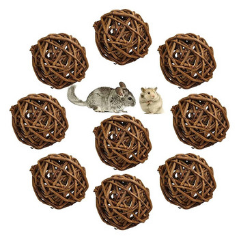 7 см естествени плетени топки Дребни животни Играчки за дъвчене Зайци Птица Папагал Игра Ратанови топки Топки от върба Малки стоки за домашни любимци