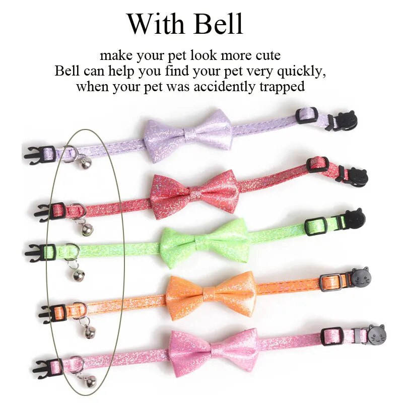 Сладък домашен любимец Котешка яка с панделка за кучета Gatos Dog Collier Chain Breakaway Safety Buckle for Small Puppy Chihuahua Pink fashion