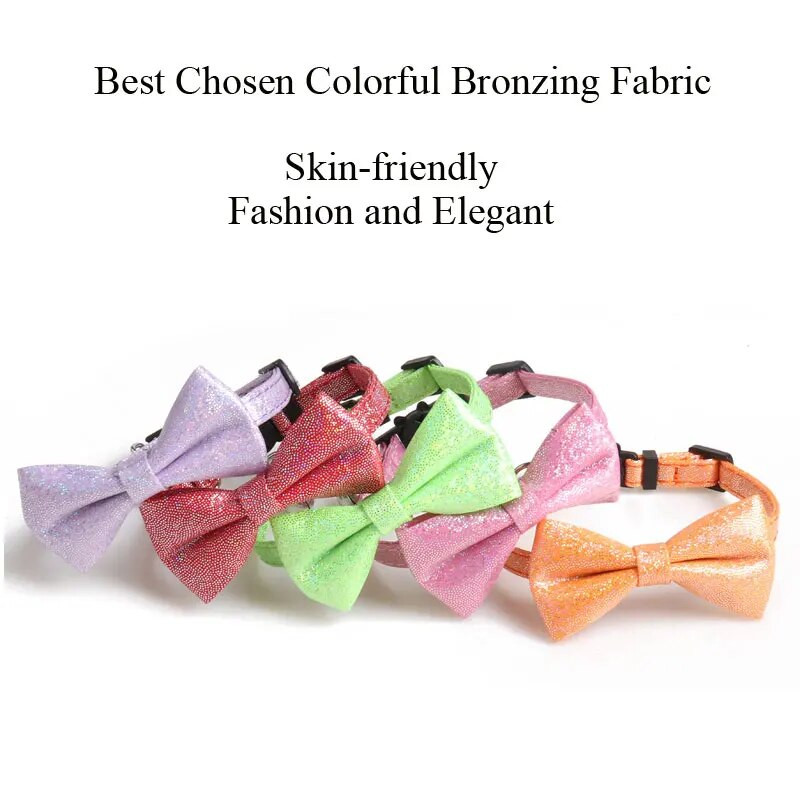 Сладък домашен любимец Котешка яка с панделка за кучета Gatos Dog Collier Chain Breakaway Safety Buckle for Small Puppy Chihuahua Pink fashion