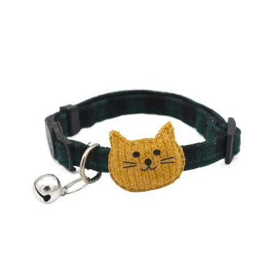 1 Gb Cute Cats apkakle Eleganta modes loka mezgla plāksteris mājdzīvnieka kakla siksna ar zvaniņu, vienkārša, ērta suņu kaklarota