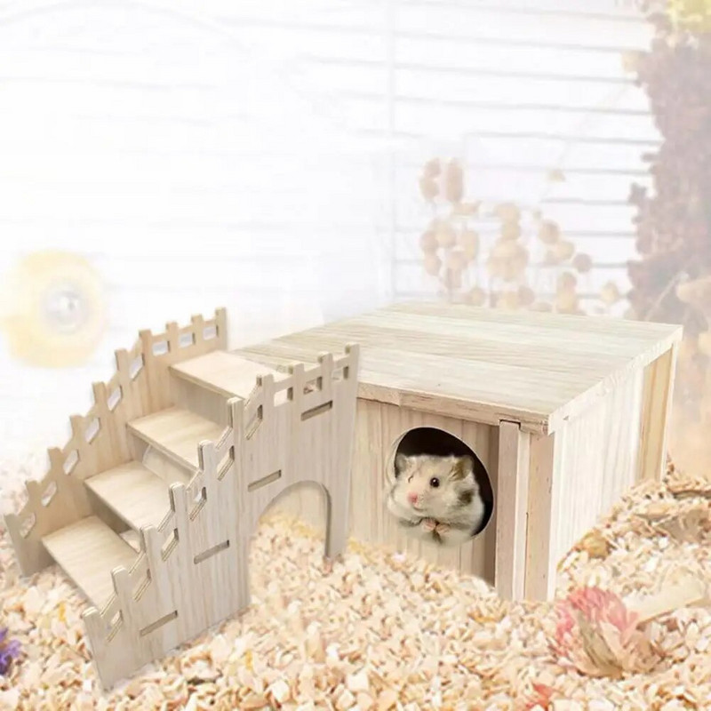 Здрав хамстер Чинчила Играчка за детска площадка Фина изработка Играчка за хамстер Стойка за хамстер Платформа за игра Стълба за гризачи