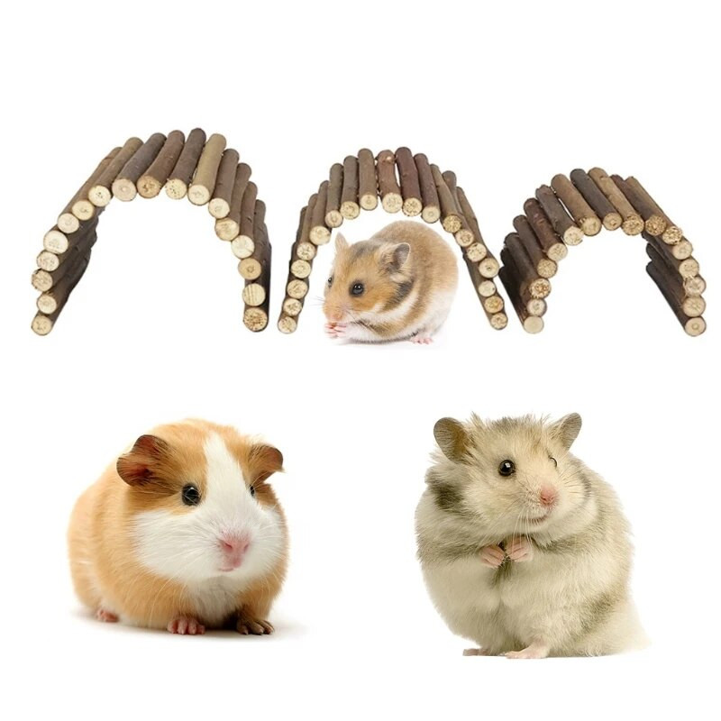 Мост за хамстери Естествена стълба за катерене Тунел Гербил Дървена рампа