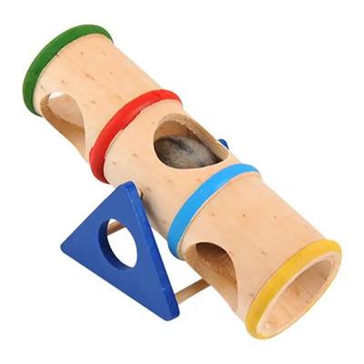 Дървена играчка за тунел за люлка Дървена играчка за тунел за хамстер Дървени мишки Играчки за дъвчене Аксесоари за клетка Кух багажник Скривалище Тръба за упражнения
