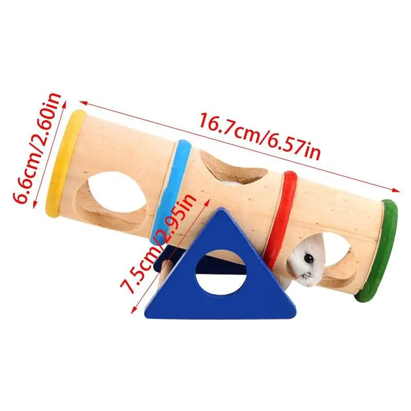 Дървена играчка за тунел за люлка Дървена играчка за тунел за хамстер Дървени мишки Играчки за дъвчене Аксесоари за клетка Кух багажник Скривалище Тръба за упражнения