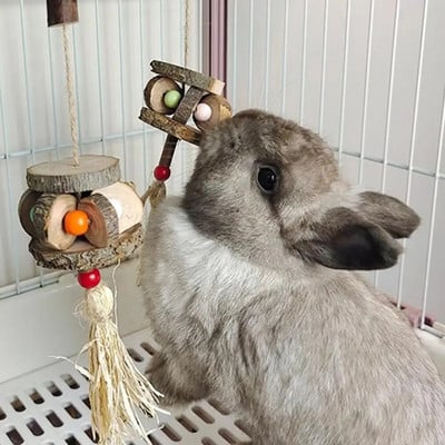 Jucărie de mestecat hamster cu cârlig agățat Crengă de lemn în formă de dovleac Coji de porumb mărunțit Iepure Chinchilla Cobai Gerbil Jucărie pentru mușcături de animale