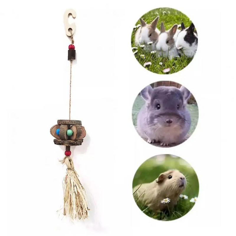 Играчка за дъвчене на хамстер с висяща кука Форма на тиква Дървесен клон Настъргана царевична люспа Заек Чинчила Морско свинче Гербил Играчка за ухапване от домашен любимец