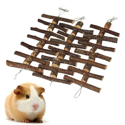 1Pcs Bunny Chewing Toy Natural Wooden Grinding Rabbit Hanging Toy Hamster Wood Toy Hamster Rabbit Chinchilla Teeth Grinding Toys