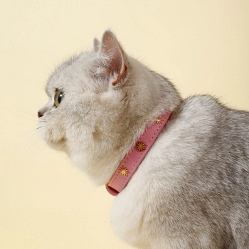 Дизайнерска кожена нашийник за котки Златни нитове Колие за котенца за котки Малко куче Кученце Аксесоари Стоки за домашни любимци Чихуахуа 1,3 CM ширина