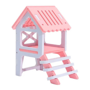 Ξύλινο Σπίτι τσιντσιλά Χάμστερ Φωλιά Σοφίτα Μικρό Ζώο Παίζει Παιχνίδι για κατοικίδια μασώντας
