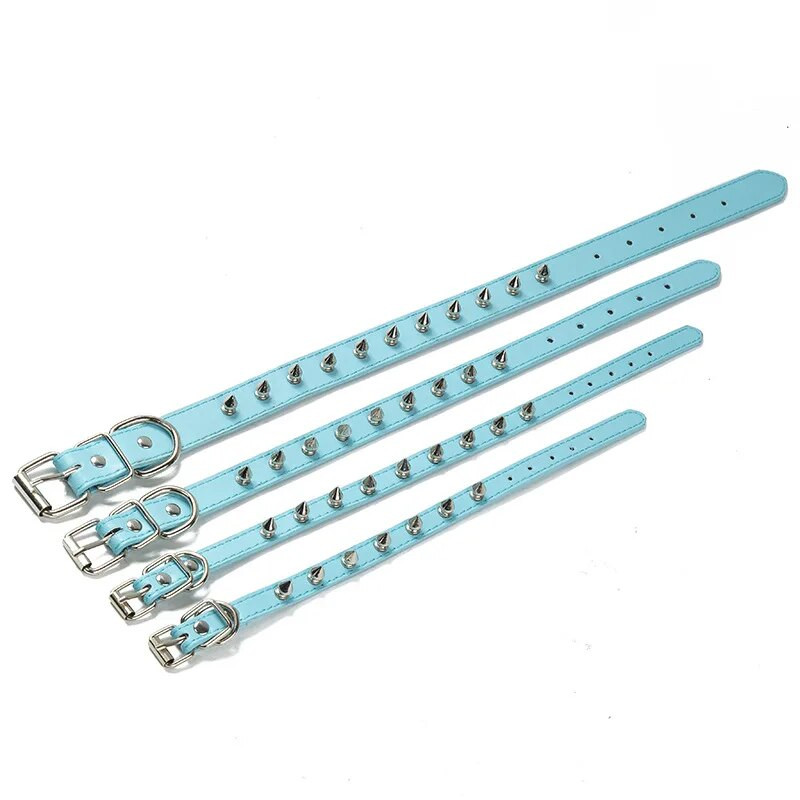 Готина котка Нашийник за кучета Котки Кучешка кожа Нашийници с шипове с шипове за малки средни кучета Котки Чихуахуа 5 цвята