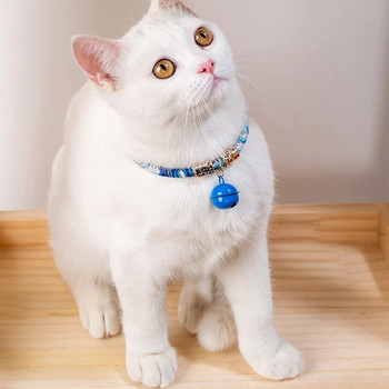 Нова котешка яка със звънец котка винтидж стил куче заек яка коте прибираща се яка в японски стил вятърна яка със звънец бохемски стоки за домашни любимци