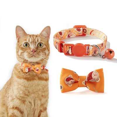 Cat Collar With Bow Tie And Bell Safety Buckle Adjustable Pet Collar Accessories