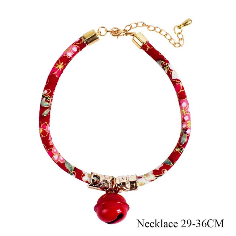 Нашийник за домашни котки със звънец, регулируем нашийник в японски стил, Аксесоари за декорация на снимки на открито, Продукт за домашни любимци