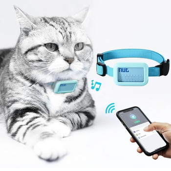 Гайка Водоустойчив Bluetooth GPS Локатор за домашни любимци Анти-загубен нашийник Куче Котка Интелигентно позициониране Тракер Позициониране Проследяване Локиране