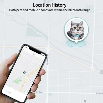 Гайка Водоустойчив Bluetooth GPS Локатор за домашни любимци Анти-загубен нашийник Куче Котка Интелигентно позициониране Тракер Позициониране Проследяване Локиране