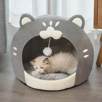 Φθινοπωρινό Χειμώνα Ζεστό PP Βαμβακερό κρεβάτι γάτας Χαριτωμένο άνετο μαλακό σπίτι για κατοικίδια σε σχήμα γάτας με μαξιλάρι για μικρά σκυλιά, γάτες, προμήθειες για κατοικίδια