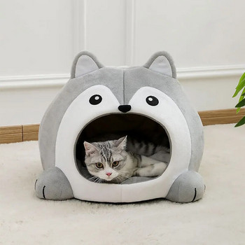 Πολύ μαλακό κρεβάτι γάτας Καλάθι για κατοικίδια Καναπές για σπιτάκι για γάτας Μικρή ξαπλώστρα για σκύλους Μαξιλάρι γατάκια Cave Puppy Mat House Σκηνή Προμήθειες για γάτες