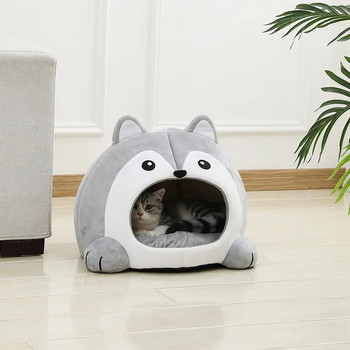 Πολύ μαλακό κρεβάτι γάτας Καλάθι για κατοικίδια Καναπές για σπιτάκι για γάτας Μικρή ξαπλώστρα για σκύλους Μαξιλάρι γατάκια Cave Puppy Mat House Σκηνή Προμήθειες για γάτες