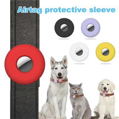 1Pcs For Apple Airtag Case Dog Cat Collar GPS Finder Colorful Luminous Protective Silicone Case For Apple Air Tag Tracker Case