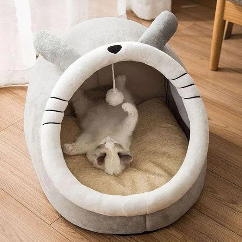 Deep Sleep Cat Bed Cartoon Pet Bed Сгъваемо подвижно миещо се легло за домашни любимци Спално легло за малки кучета Mat Bag Cave Cats Bed