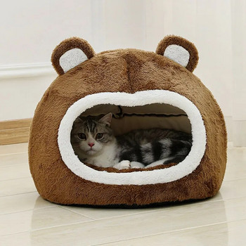 Αστείο κρεβάτι γάτας Ζεστό σπίτι για κατοικίδια Μαλακό μακρύ μακρύ βελούδινο μαξιλάρι ξαπλώστρας για μικρά σκυλιά Σκηνές κρεβάτια σε σπήλαιο για άνετα προμήθειες για χαλάκι σπιτιού για γάτες