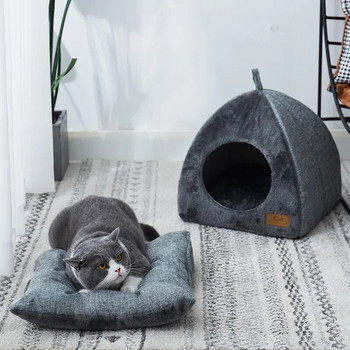 Winter Warm Cat\'s House Thichen Kitten Στρώμα ύπνου Little Medium Triangle Pet κρεβάτια για σκύλους για όλες τις εποχές Universal
