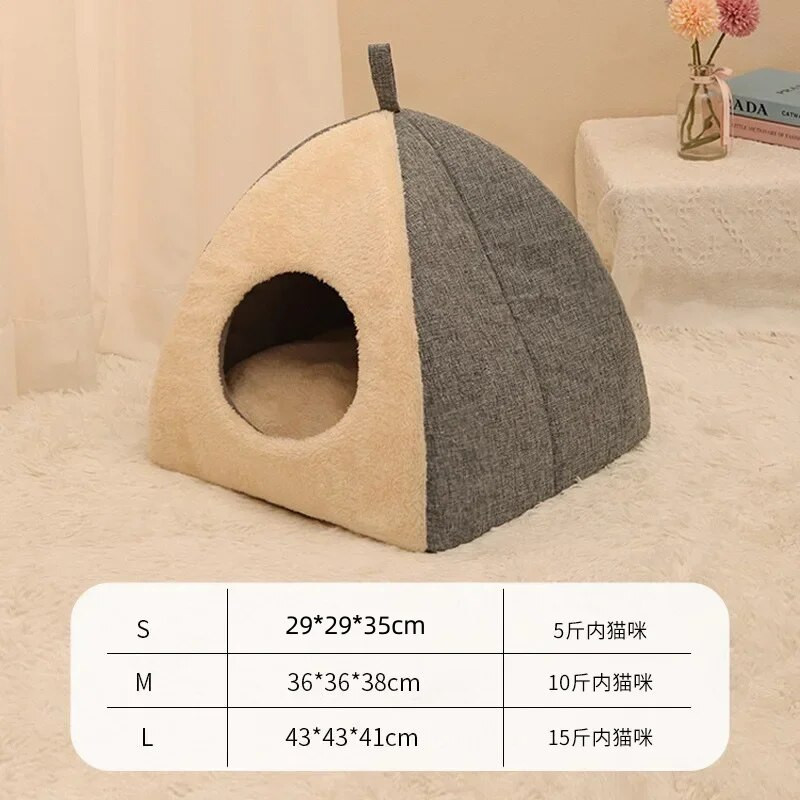 Зимна топла котешка къща Thichen Kitten Sleep Mattress Little Medium Triangle Pet Legs for Dogs for All Season Universal