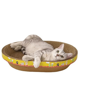 Γάτα ξύσιμο σανίδα προστασίας επίπλων λείανση με νύχια παιχνίδια οβάλ κυματοειδές χαρτί ανθεκτικό στη φθορά Cat Nest Προμήθειες για γάτες