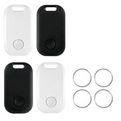 4 db fekete-fehér kulcskereső, Bluetooth nyomkövető kulcsokhoz háziállat pénztárcákhoz és iskolatáskához, kulcskereső intelligens nyomkövető