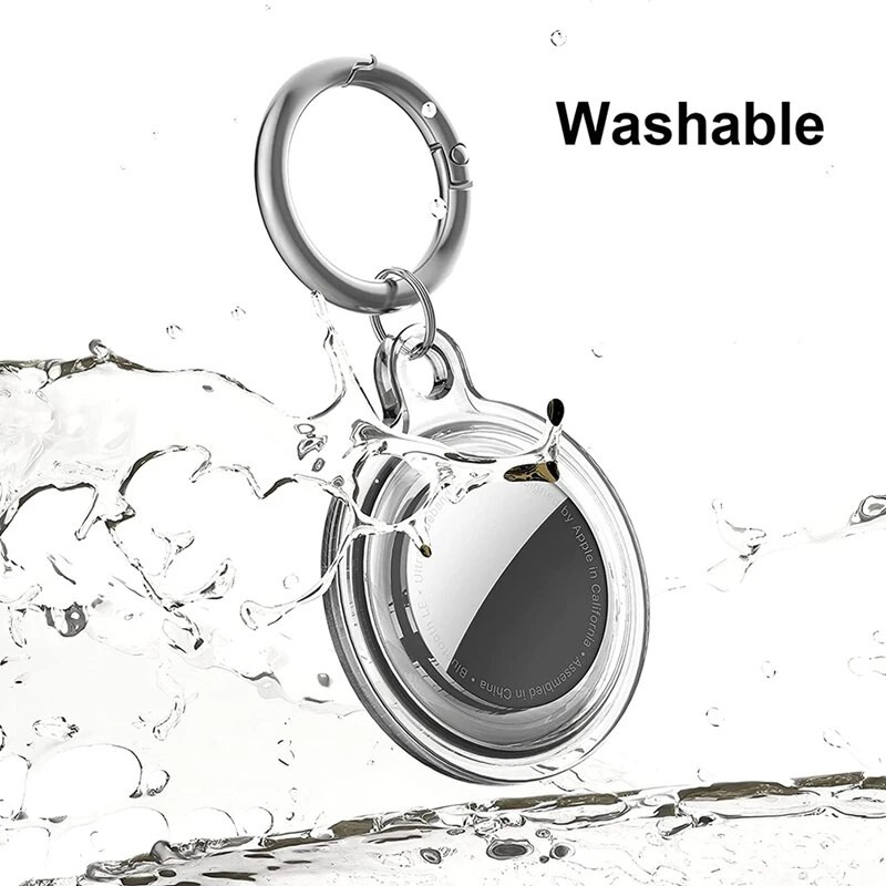 4 пакета защитен калъф за Apple Airtag Силиконов ключодържател, съвместим с държач за въздушен етикет с ключодържател